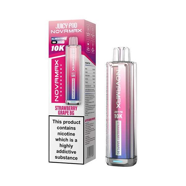 STRAWBERRY GRAPE BG - JUICY POD NOVAMAX 10K PRE-FILLED VAPE KIT - VapePure