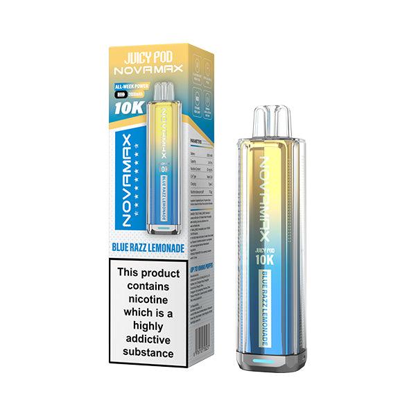 BLUE RAZZ LEMONADE - JUICY POD NOVAMAX 10K PRE-FILLED VAPE KIT - VapePure
