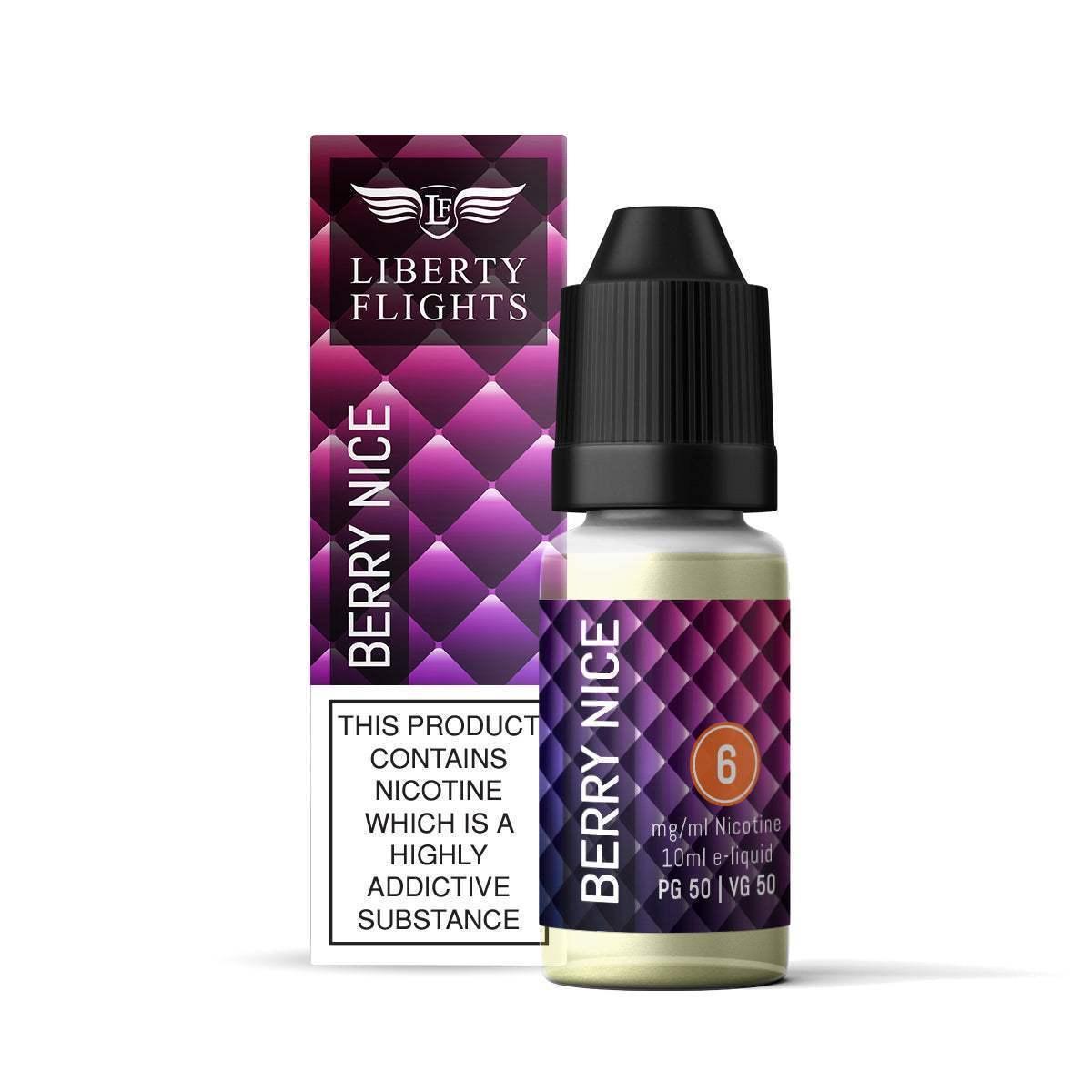 BERRY NICE - 10ML E-LIQUID 50VG|50PG BY LIBERTY FLIGHTS - 0MG|3MG|6MG|12MG|18MG - 1X|5X|10X BOTTLES - VapePure