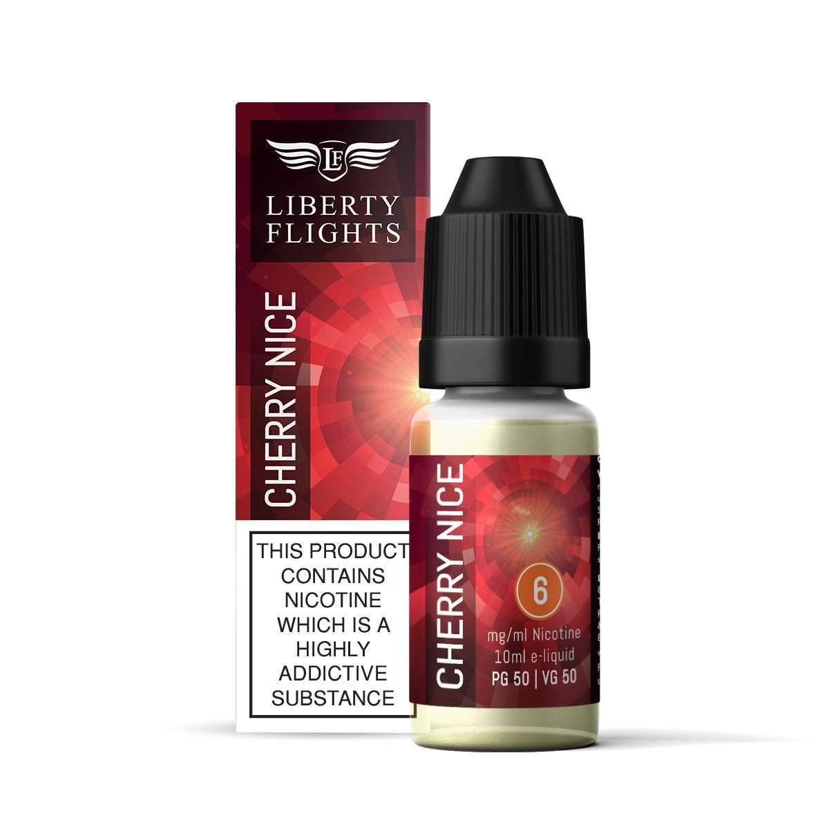 CHERRY NICE - 10ML E-LIQUID 50VG|50PG BY LIBERTY FLIGHTS - 0MG|3MG|6MG|12MG|18MG - 1X|5X|10X BOTTLES - VapePure