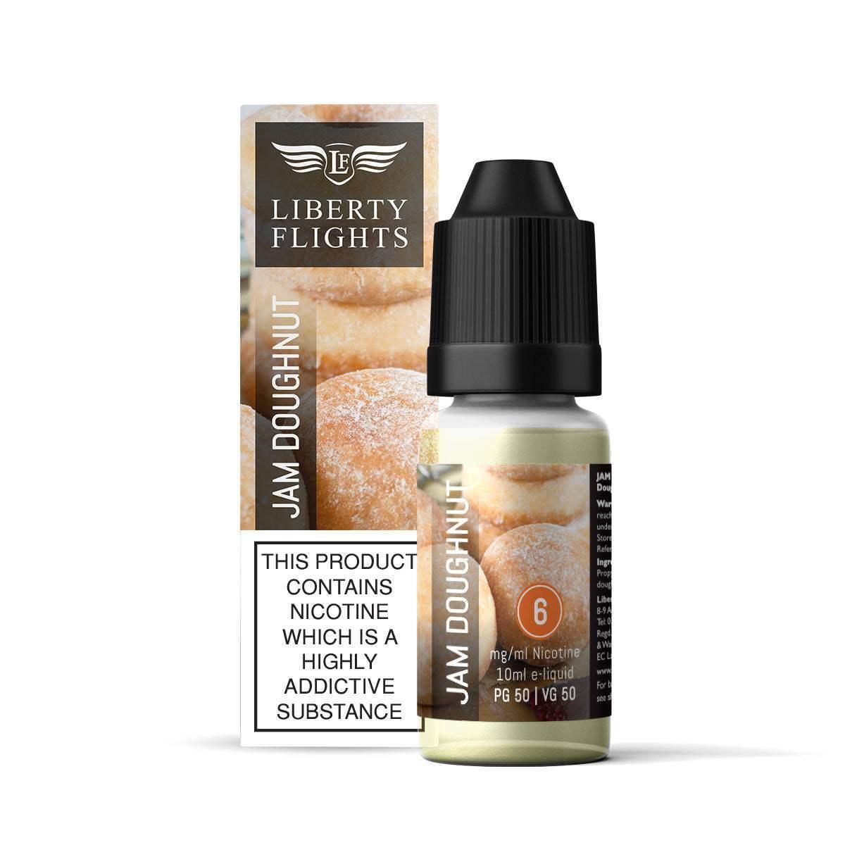 JAM DOUGHNUT - 10ML E-LIQUID 50VG|50PG BY LIBERTY FLIGHTS - 0MG|3MG|6MG|12MG|18MG - 1X|5X|10X BOTTLES - VapePure