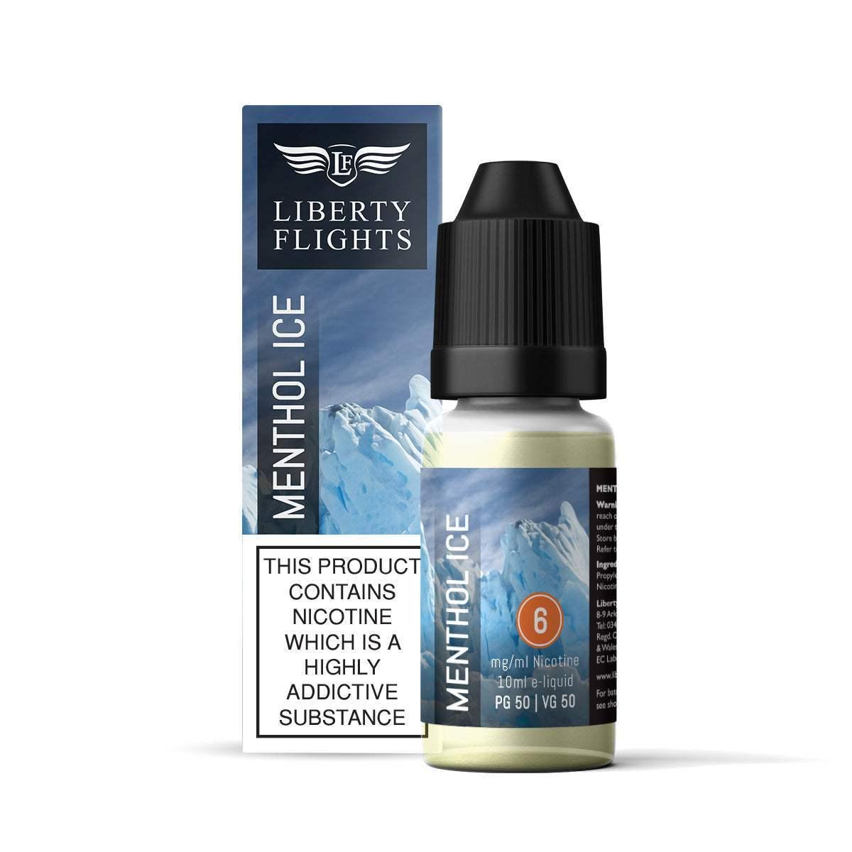 MENTHOL ICE - 10ML E-LIQUID 50VG|50PG BY LIBERTY FLIGHTS - 0MG|3MG|6MG|12MG|18MG - 1X|5X|10X BOTTLES - VapePure
