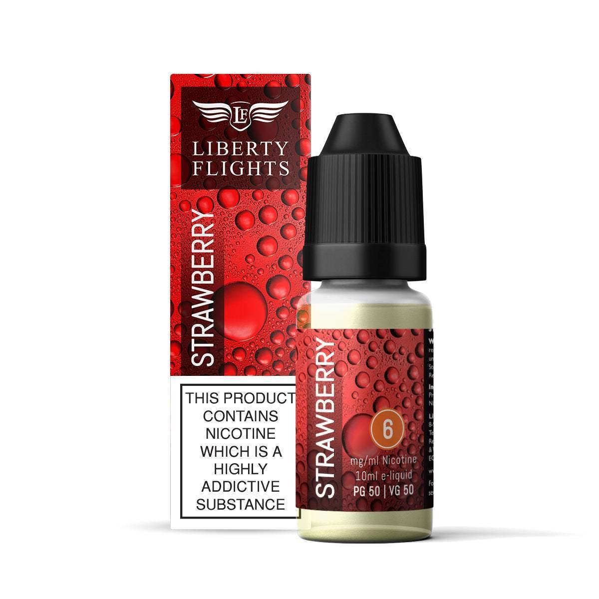 STRAWBERRY - 10ML E-LIQUID 50VG|50PG BY LIBERTY FLIGHTS - 0MG|3MG|6MG|12MG|18MG - 1X|5X|10X BOTTLES - VapePure