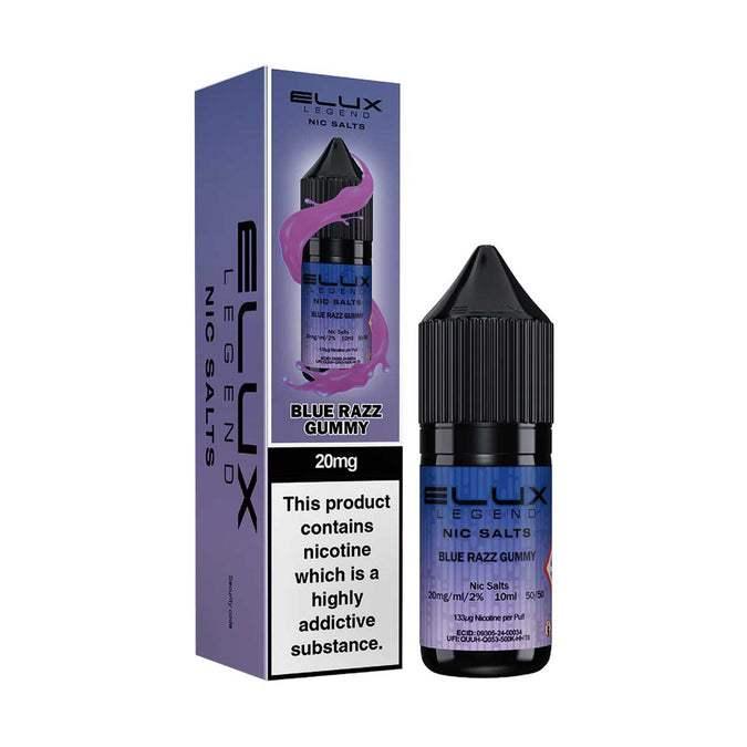 BLUE RAZZ GUMMY 10ML NIC SALT BY ELUX LEGEND 10MG(1%) | 20MG(2%) - VapePure