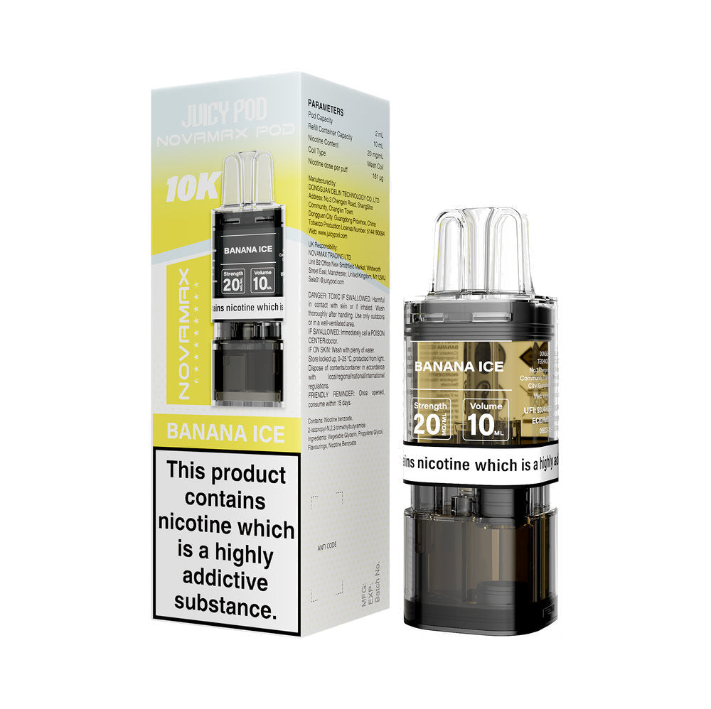 BANANA ICE - JUICY POD NOVAMAX 10K PRE-FILLED POD