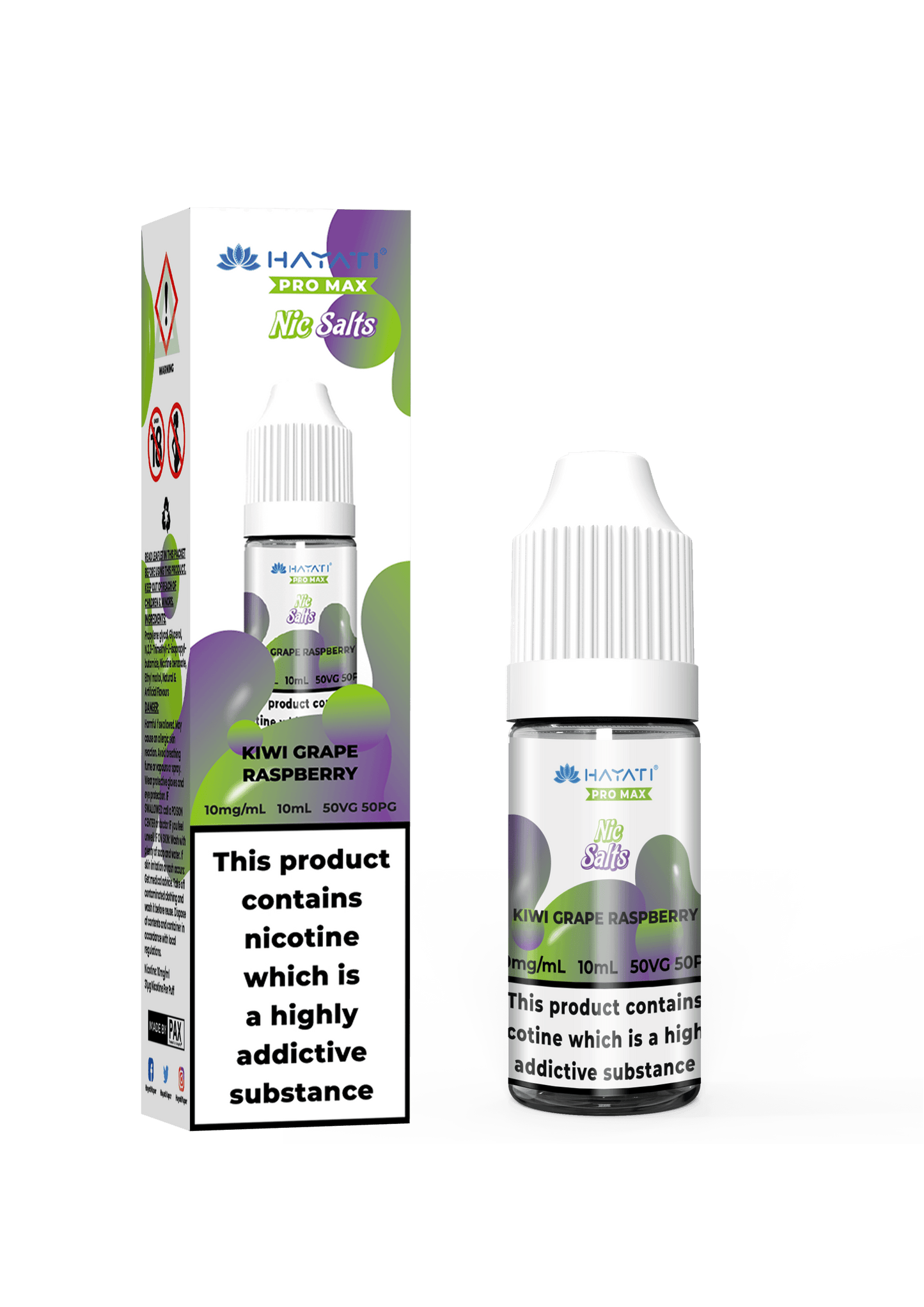KIWI GRAPE RASPBERRY 10ML NIC SALT BY HAYATI PRO MAX 10MG(1%) | 20MG(2%) - VapePure