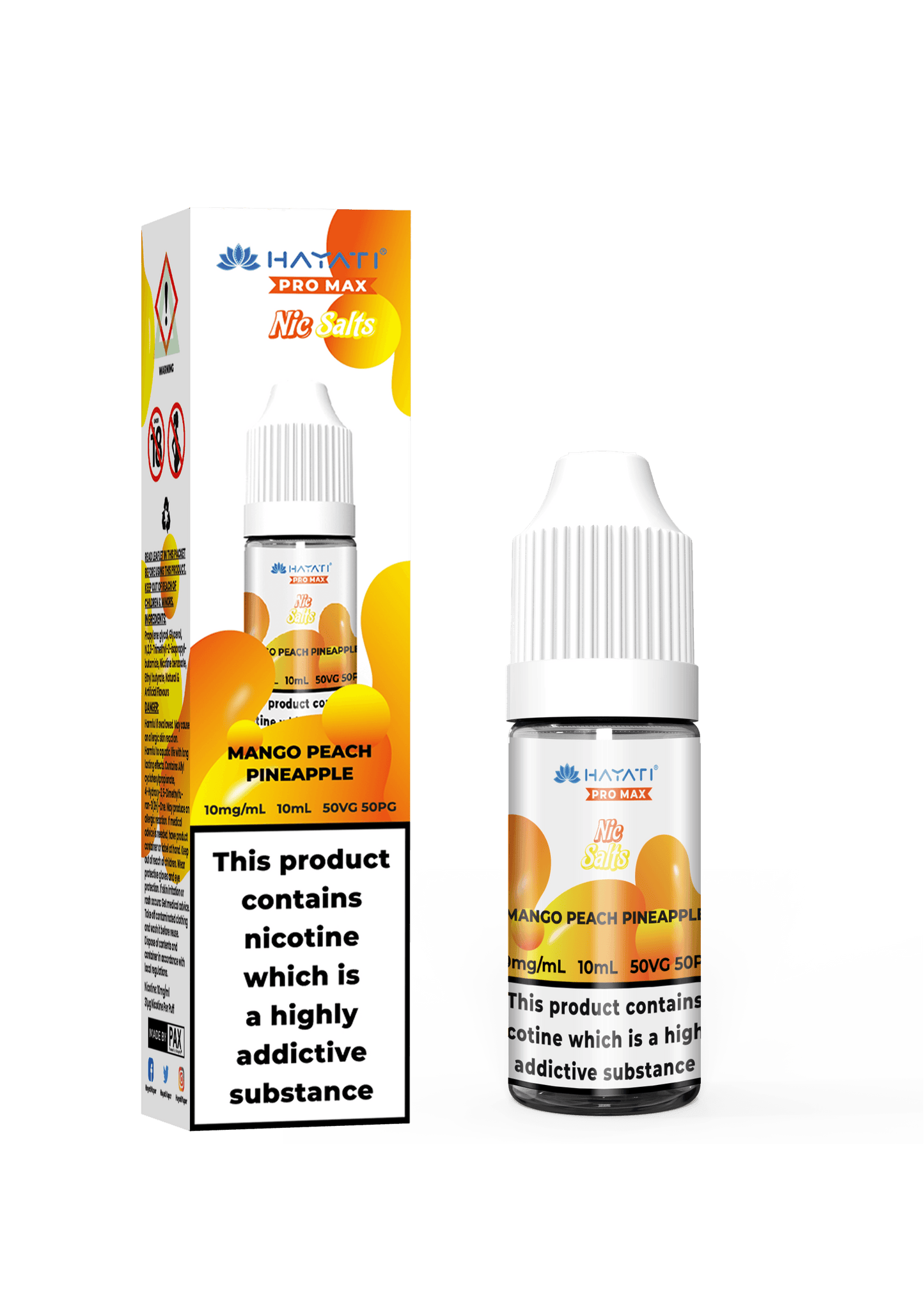 MANGO PEACH PINEAPPLE 10ML NIC SALT BY HAYATI PRO MAX 10MG(1%) | 20MG(2%) - VapePure