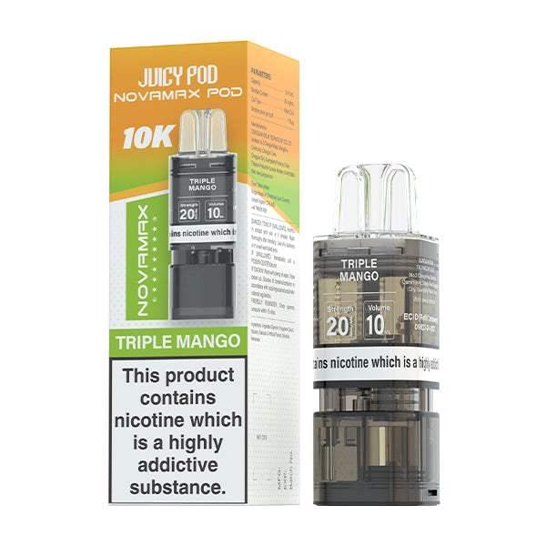 TRIPLE MANGO - JUICY POD NOVAMAX 10K PRE-FILLED POD - VapePure