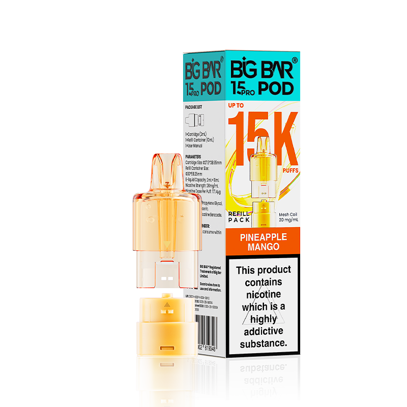 Pineapple Mango Big Bar 15000 Pro Prefilled Replacement Pods