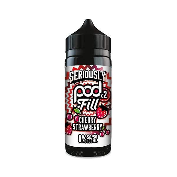 CHERRY STRAWBERRY - SERIOUSLY POD FILL X2 - 100ML SHORT FILL - 50/50PG/VG E-LIQUID BY DOOZY - VapePure