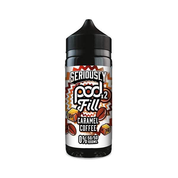 CARAMEL COFFEE - SERIOUSLY POD FILL X2 - 100ML SHORT FILL - 50/50PG/VG E-LIQUID BY DOOZY - VapePure