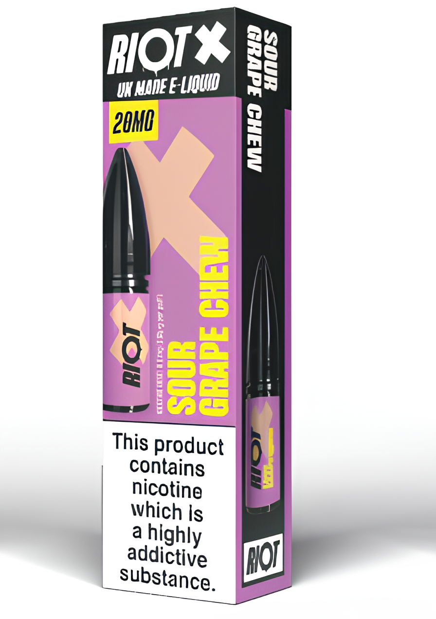 SOUR GRAPE CHEW - RIOT X - 10ML NIC SALT E-LIQUID - 5MG | 10MG | 20MG BY RIOT SQUAD - VapePure