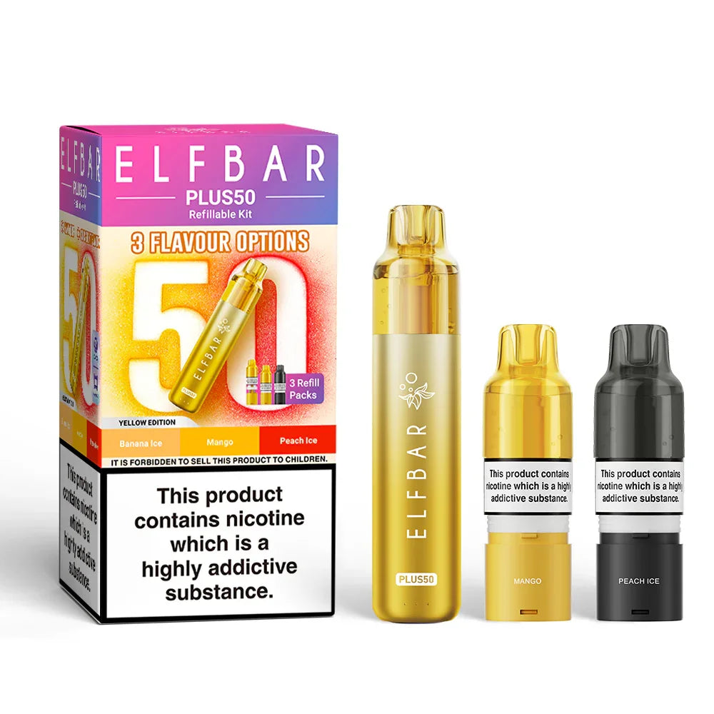 YELLOW EDITION ELF BAR PLUS 50 PREFILLED POD KIT