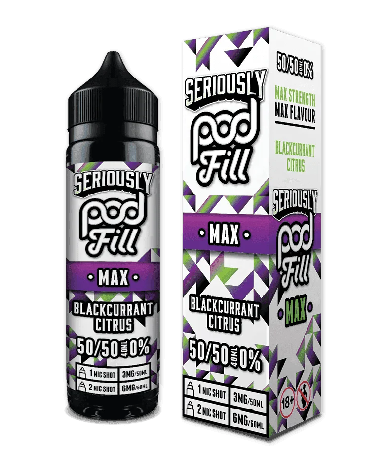 BLACKCURRANT CITRUS - 40ML SHORT FILL 50/50 BY SERIOUSLY POD FILL MAX - VapePure