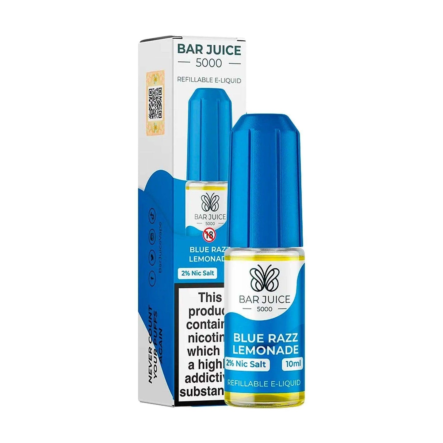 BLUE RAZZ LEMONADE 10ML E LIQUID NICOTINE SALT BY BAR JUICE 5000 - VapePure