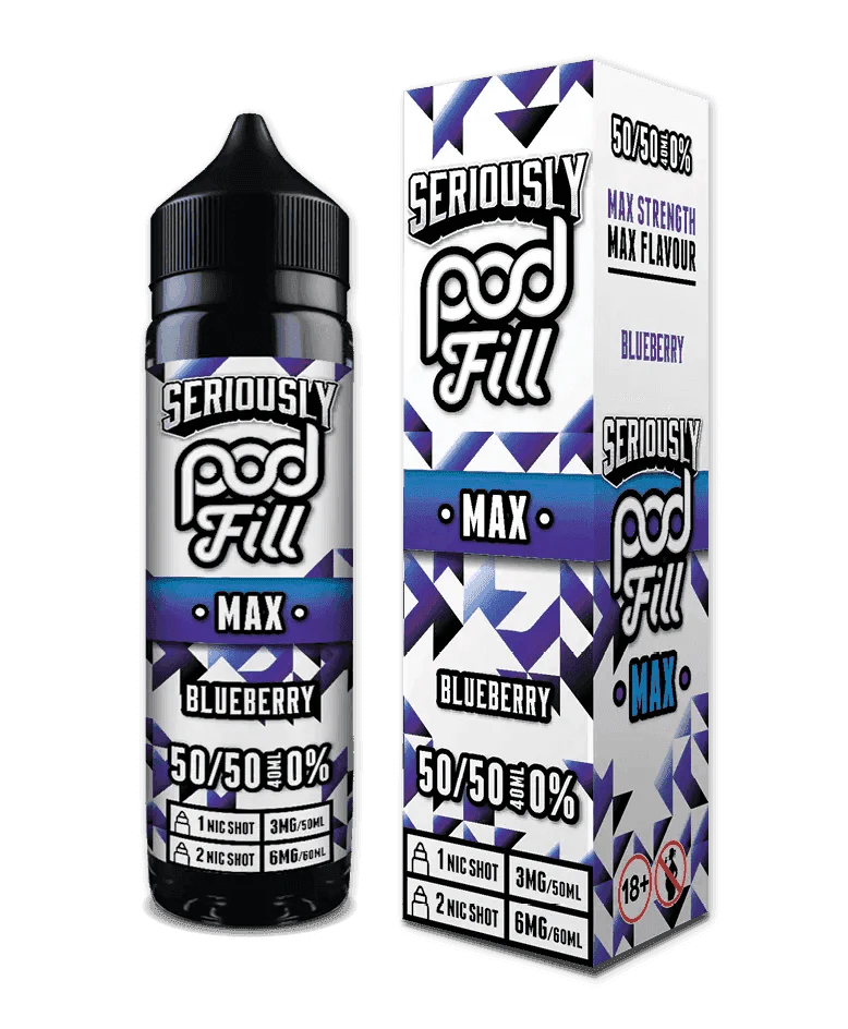 BLUEBERRY - 40ML SHORT FILL 50/50 BY SERIOUSLY POD FILL MAX - VapePure