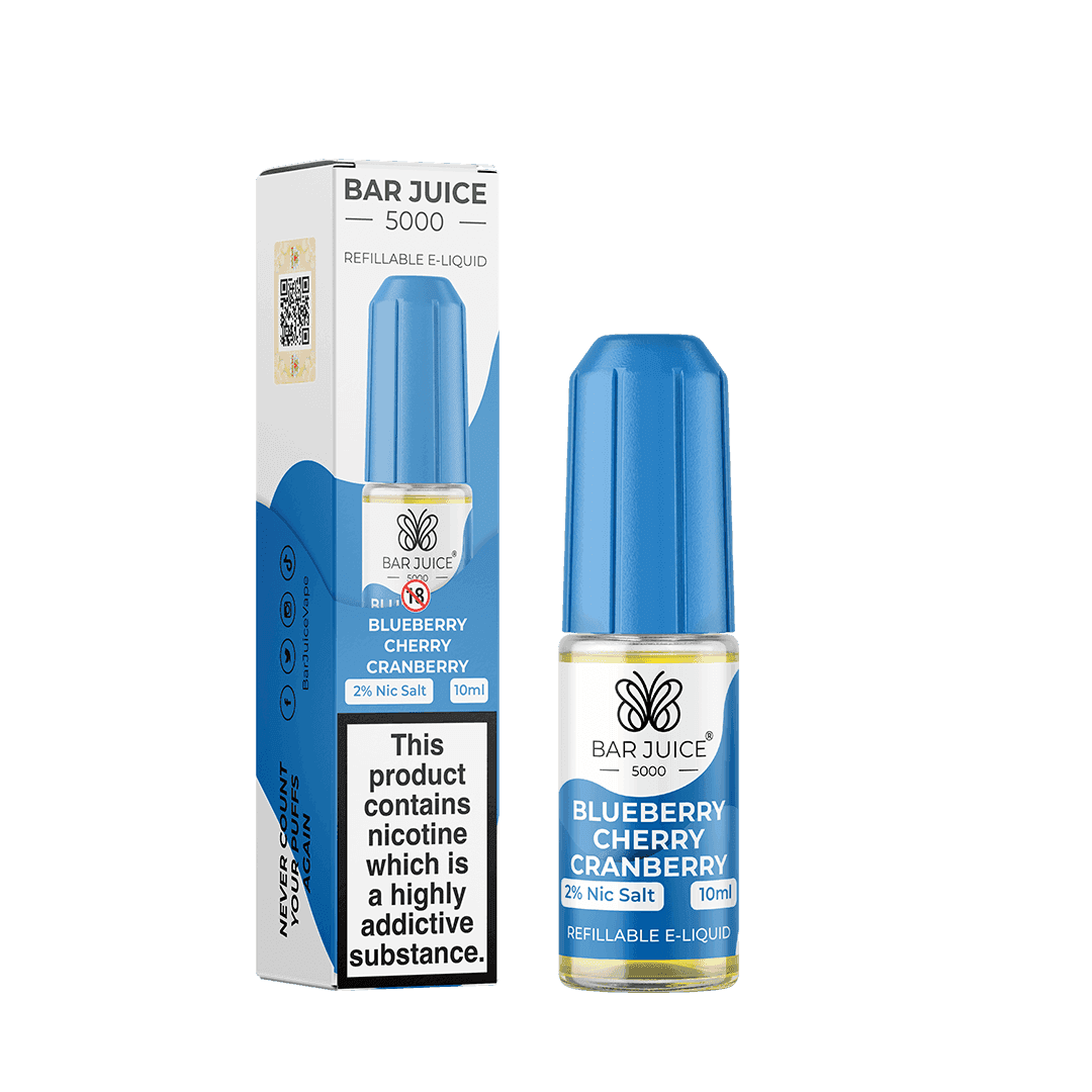 BLUEBERRY CHERRY CRANBERRY 10ML E LIQUID NICOTINE SALT BY BAR JUICE 5000 - VapePure