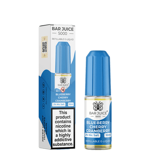 BLUEBERRY CHERRY CRANBERRY 10ML E LIQUID NICOTINE SALT BY BAR JUICE 5000 - VapePure