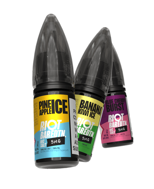 BUNDLE 5 NEW FLAVOURS - BAR EDTN - 10ML NIC SALT E-LIQUID - 5MG | 10MG | 20MG BY RIOT SQUAD - VapePure