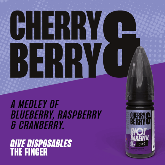 CHERRY BERRY - BAR EDTN - 10ML NIC SALT E-LIQUID - 5MG | 10MG | 20MG BY RIOT SQUAD - VapePure