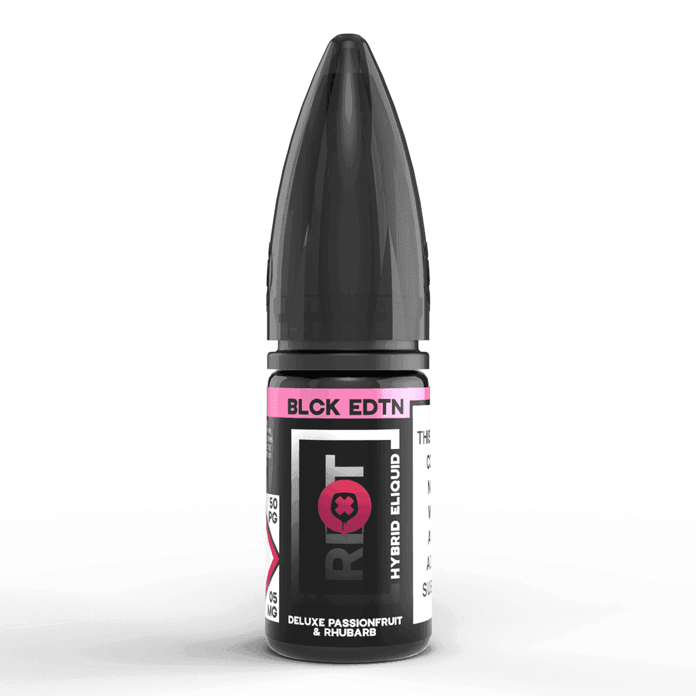 DELUXE PASSIONFRUIT & RHUBARB 10ML NIC SALT E-LIQUID - BLCK EDTN - 5MG | 10MG | 20MG BY RIOT SQUAD - VapePure