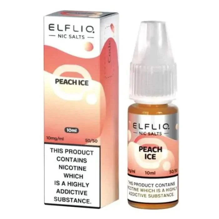 PEACH ICE 10ML E LIQUID NICOTINE SALT BY ELFLIQ - ELFBAR - VapePure