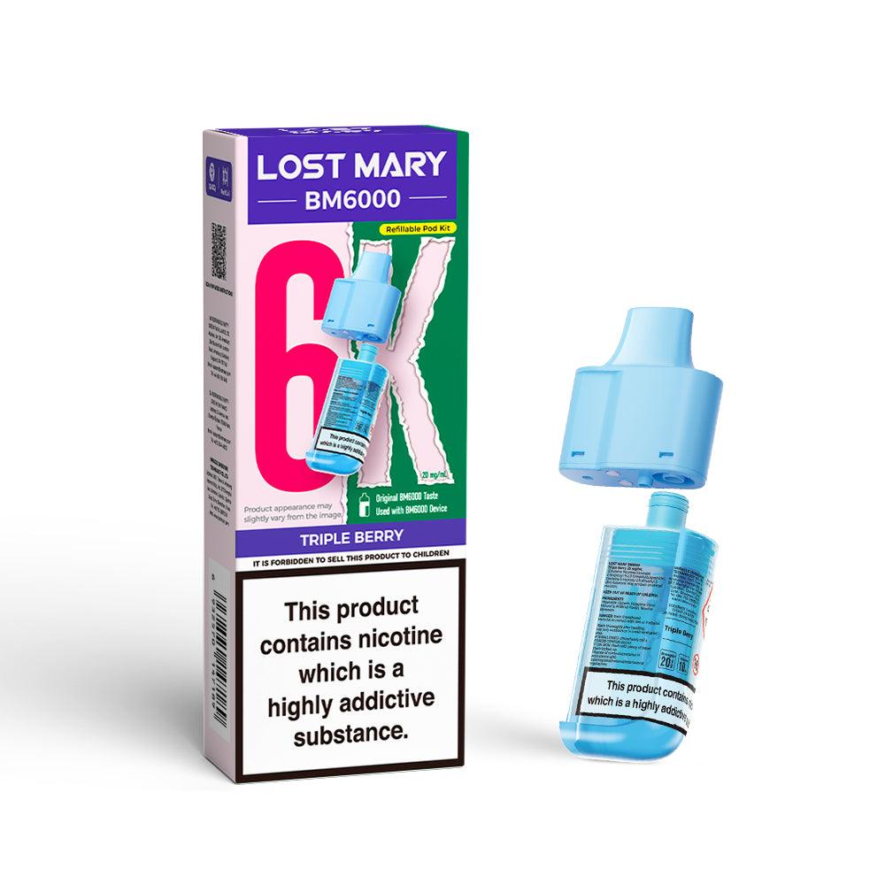 LOST MARY BM6000 v2 TRIPLE BERRY VAPE POD - 20mg - Vapeslough