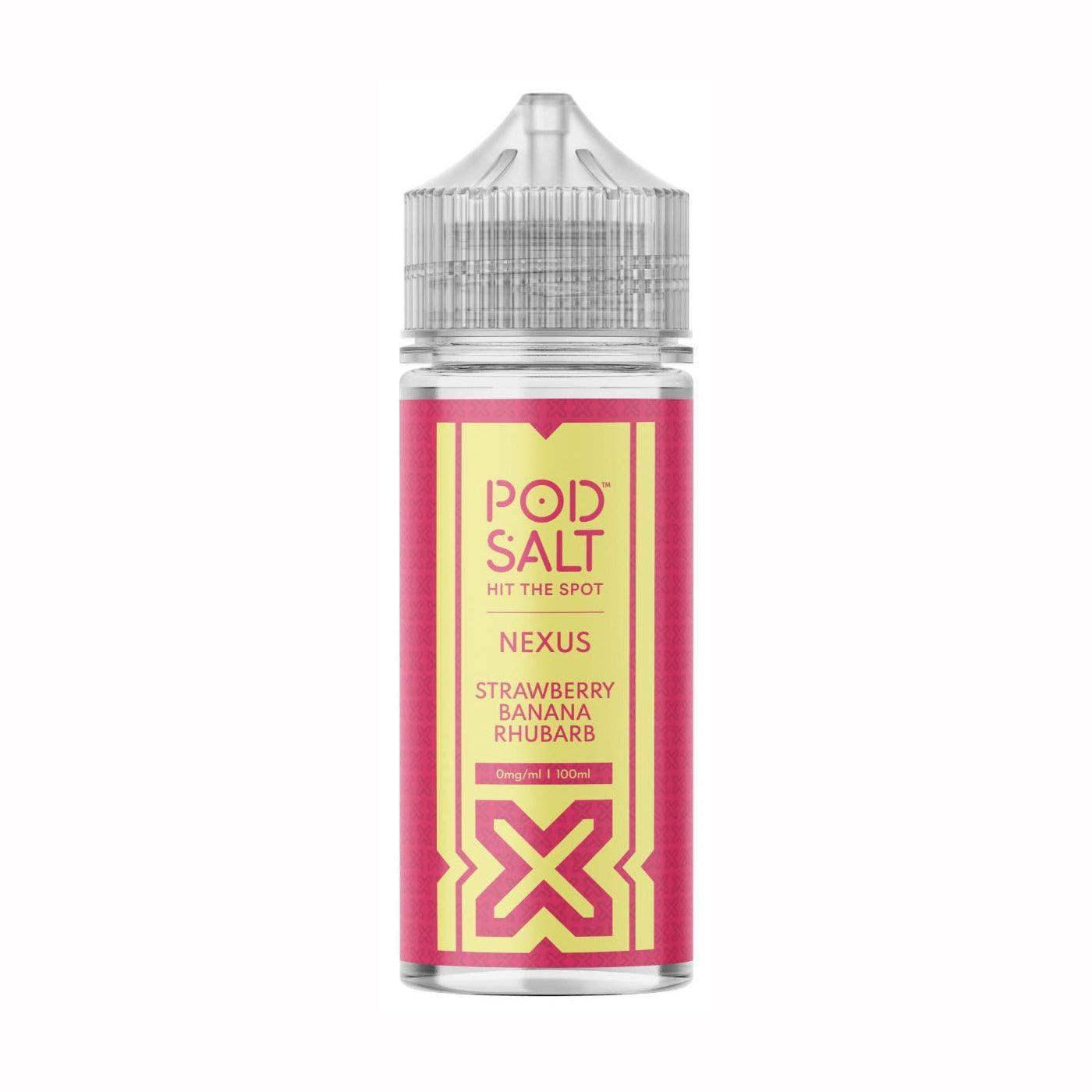 POD SALT NEXUS STRAWBERRY BANANA RHUBARB 100ML SHORTFILL E-LIQUID - VapePure