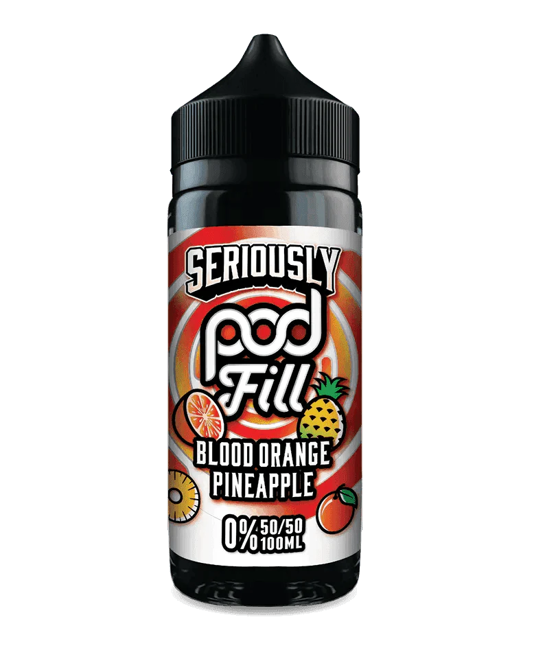 SERIOUSLY POD FILL - BLOOD ORANGE PINEAPPLE 100ML SHORT FILL - 50/50PG/VG E-LIQUID BY DOOZY - VapePure