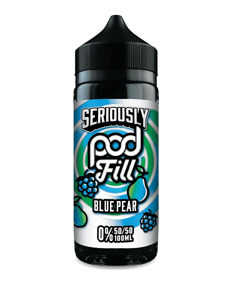 SERIOUSLY POD FILL - BLUE PEAR 100ML SHORT FILL - 50/50PG/VG E-LIQUID BY DOOZY - VapePure