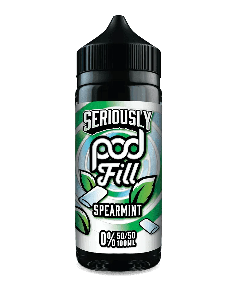 SERIOUSLY POD FILL - SPEARMINT 100ML SHORT FILL - 50/50PG/VG E-LIQUID BY DOOZY - VapePure