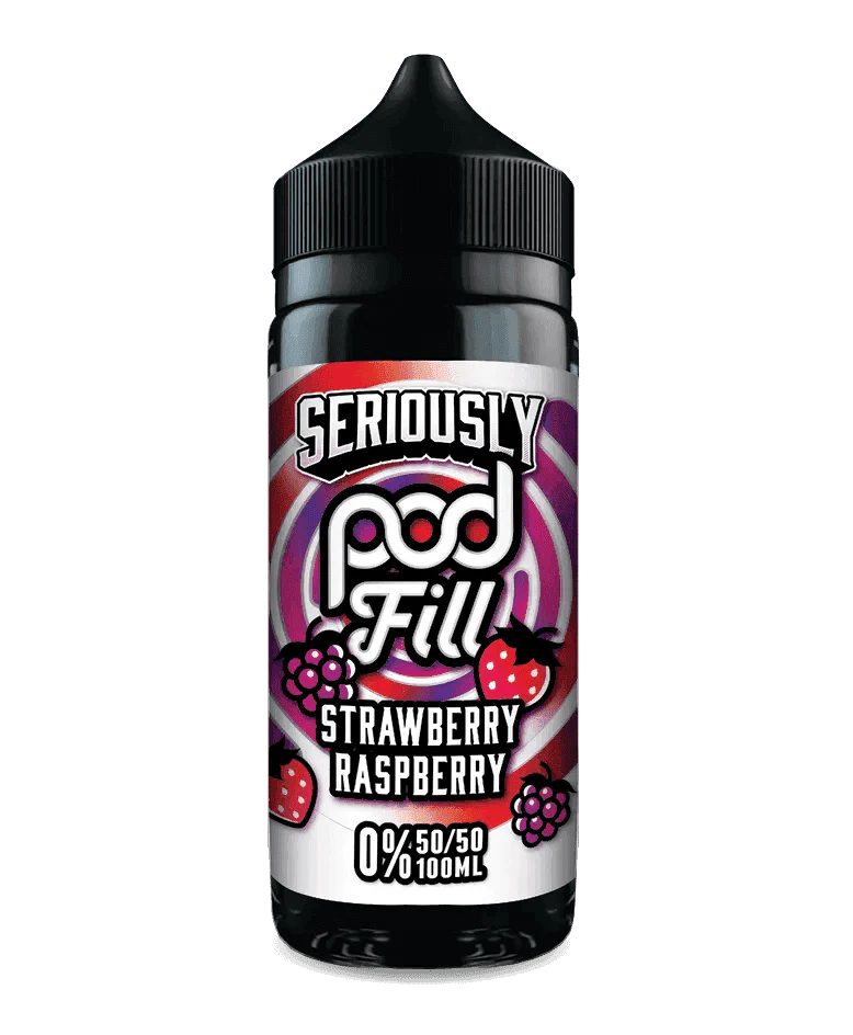 SERIOUSLY POD FILL - STRAWBERRY RASPBERRY 100ML SHORT FILL - 50/50PG/VG E-LIQUID BY DOOZY - VapePure
