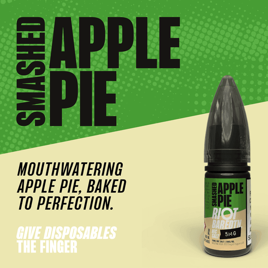 SMASHED APPLE PIE - BAR EDTN - 10ML NIC SALT E-LIQUID - 5MG | 10MG | 20MG BY RIOT SQUAD - VapePure