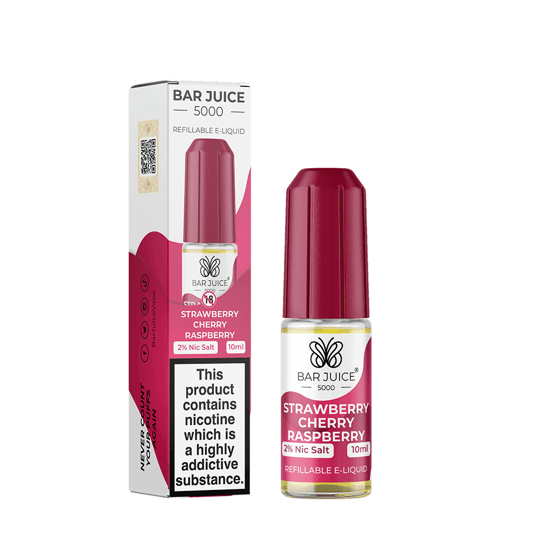 STRAWBERRY CHERRY RASPBERRY 10ML E LIQUID NICOTINE SALT BY BAR JUICE 5000 - VapePure