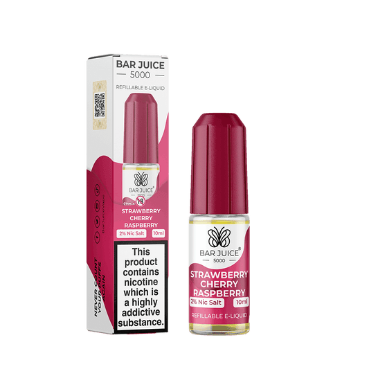 STRAWBERRY CHERRY RASPBERRY 10ML E LIQUID NICOTINE SALT BY BAR JUICE 5000 - VapePure