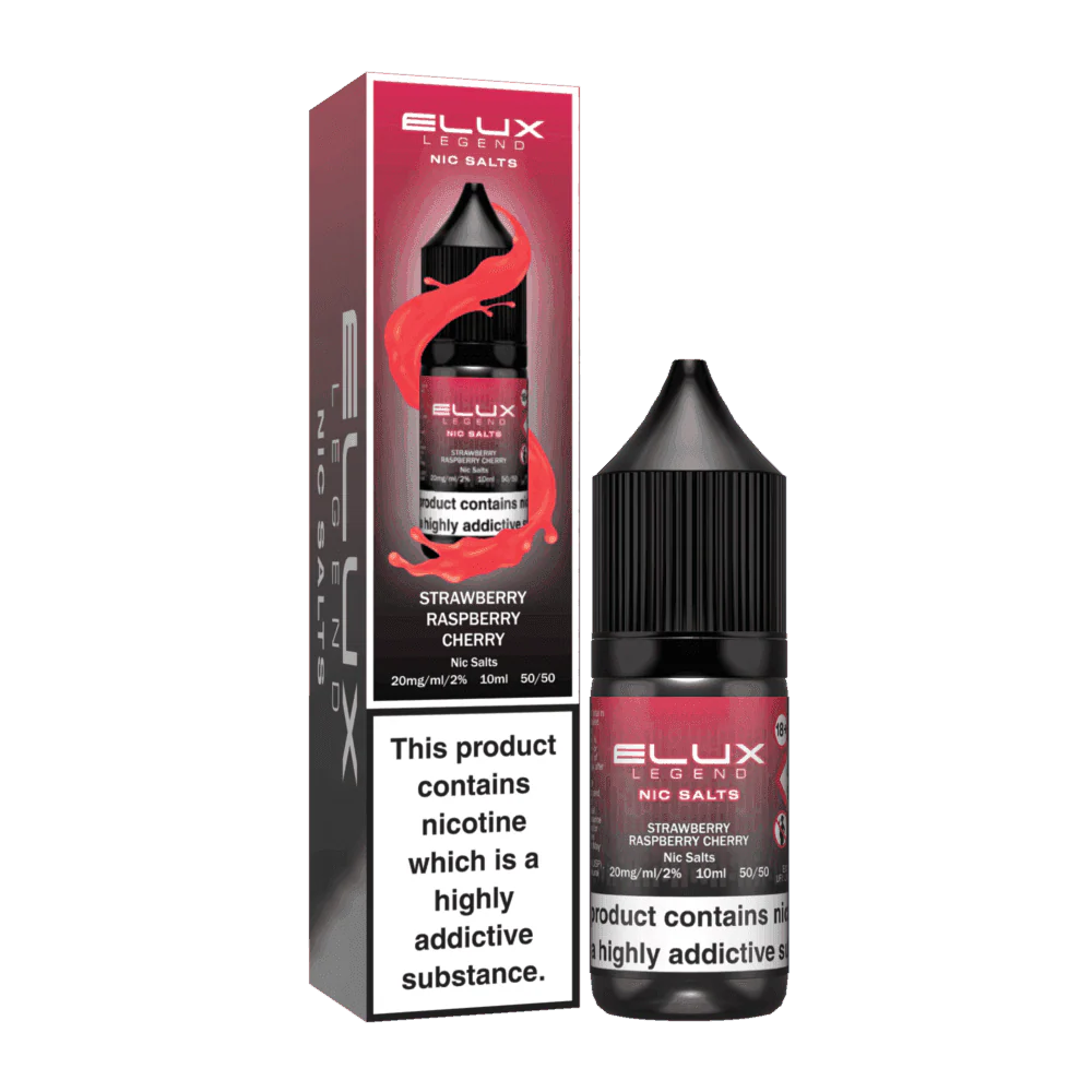 STRAWBERRY RASPBERRY CHERRY ICE 10ML NIC SALT BY ELUX LEGEND 10MG(1%) | 20MG(2%) - VapePure