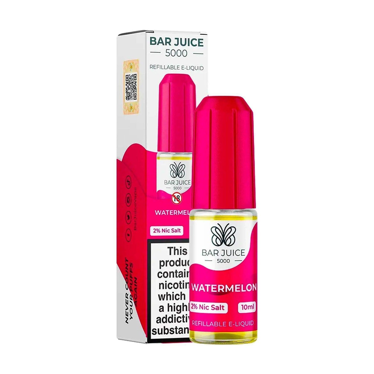 WATERMELON 10ML E LIQUID NICOTINE SALT BY BAR JUICE 5000 - VapePure