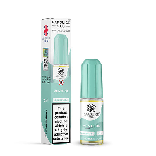 MENTHOL 10ML E LIQUID NICOTINE SALT BY BAR JUICE 5000 - 5MG|10MG|20MG - VapePure