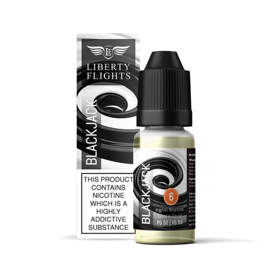 BLACKJACK - 10ML E-LIQUID 50VG|50PG BY LIBERTY FLIGHTS - 0MG|3MG|6MG|12MG|18MG - 1X|5X|10X BOTTLES - VapePure
