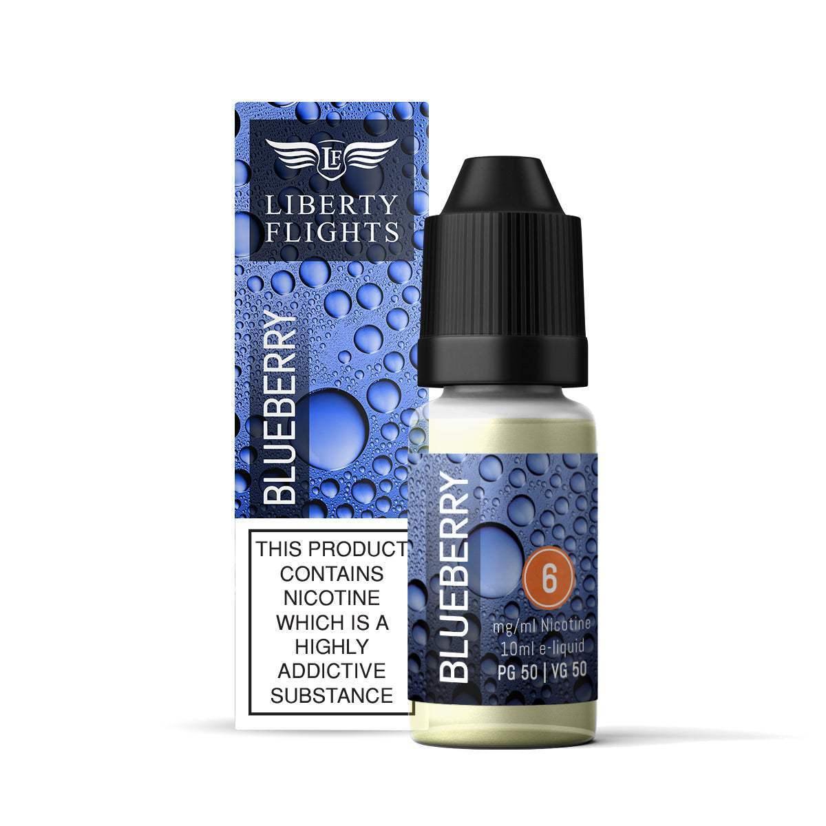 BLUEBERRY - 10ML E-LIQUID 50VG|50PG BY LIBERTY FLIGHTS - 0MG|3MG|6MG|12MG|18MG - 1X|5X|10X BOTTLES - VapePure