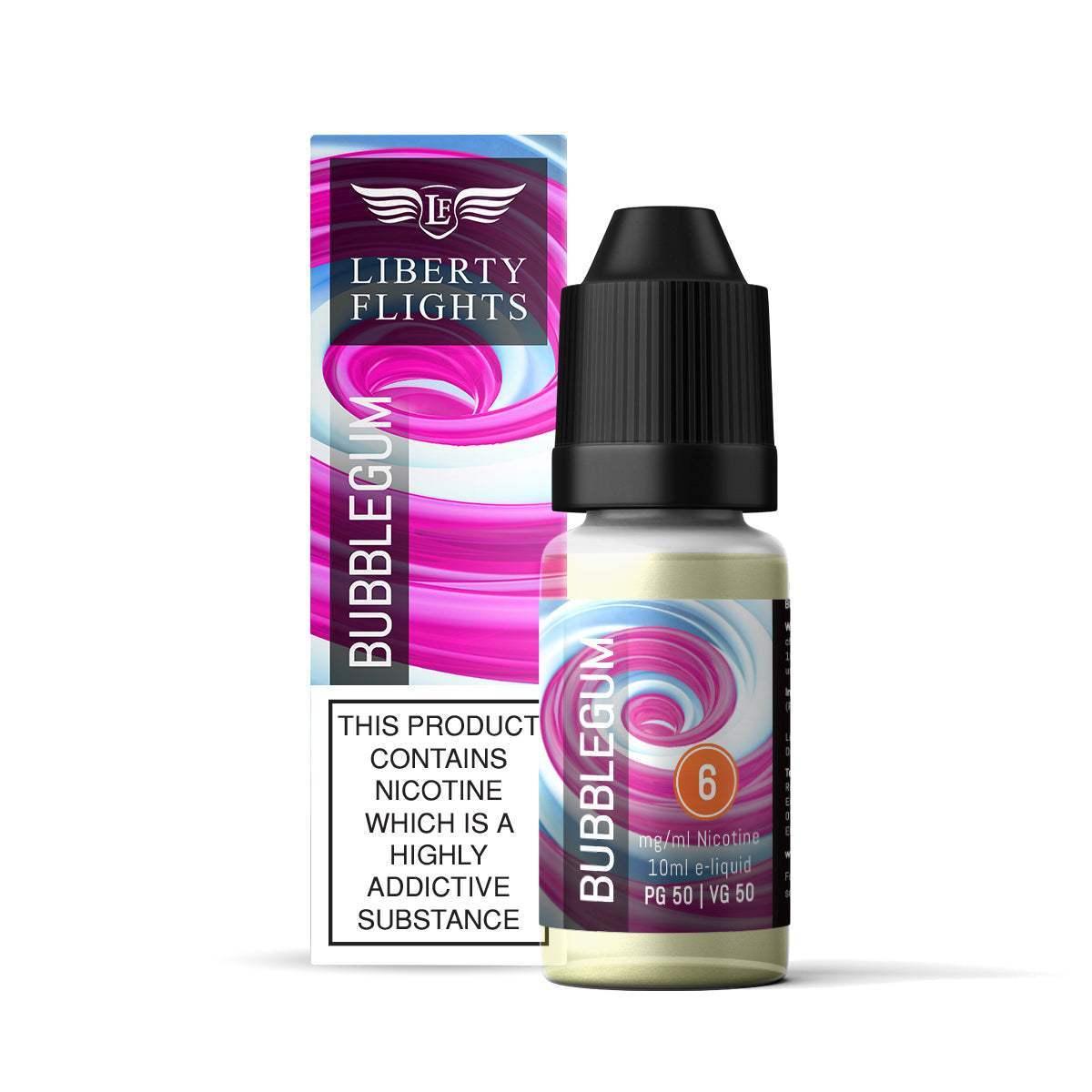 BUBBLEGUM - 10ML E-LIQUID 50VG|50PG BY LIBERTY FLIGHTS - 0MG|3MG|6MG|12MG|18MG - 1X|5X|10X BOTTLES - VapePure