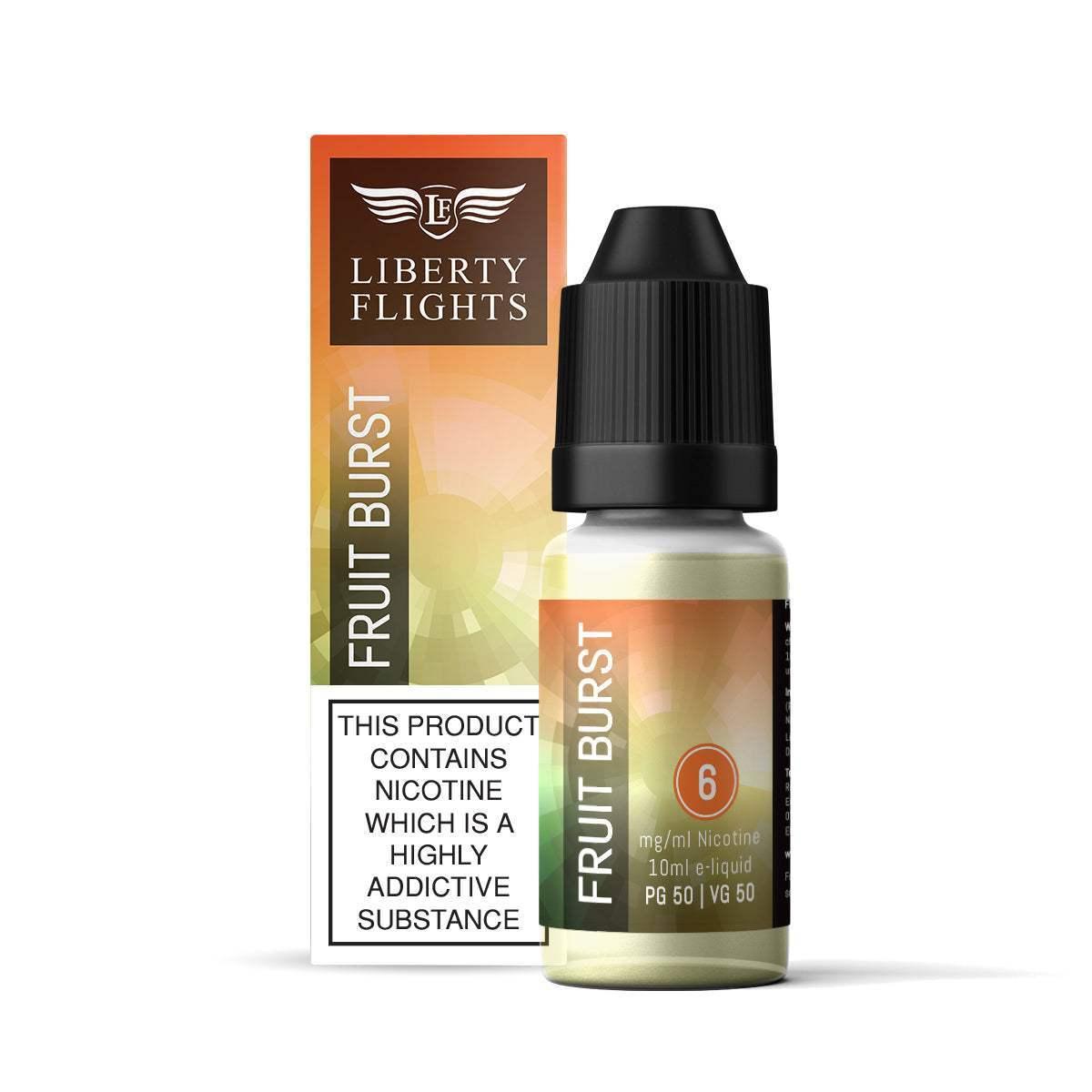 FRUIT BURST - 10ML E-LIQUID 50VG|50PG BY LIBERTY FLIGHTS - 0MG|3MG|6MG|12MG|18MG - 1X|5X|10X BOTTLES - VapePure