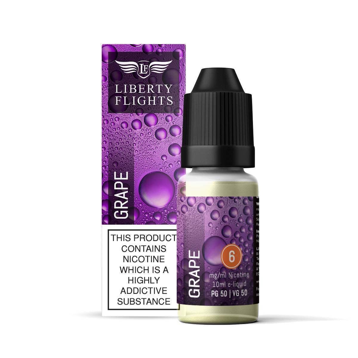 GRAPE - 10ML E-LIQUID 50VG|50PG BY LIBERTY FLIGHTS - 0MG|3MG|6MG|12MG|18MG - 1X|5X|10X BOTTLES - VapePure