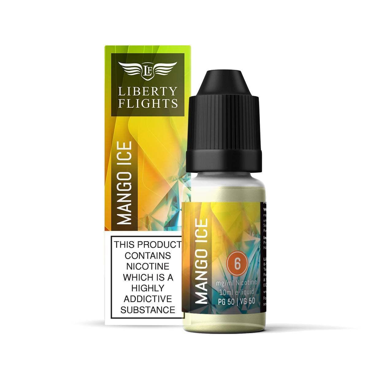 MANGO ICE - 10ML E-LIQUID 50VG|50PG BY LIBERTY FLIGHTS - 0MG|3MG|6MG|12MG|18MG - 1X|5X|10X BOTTLES - VapePure