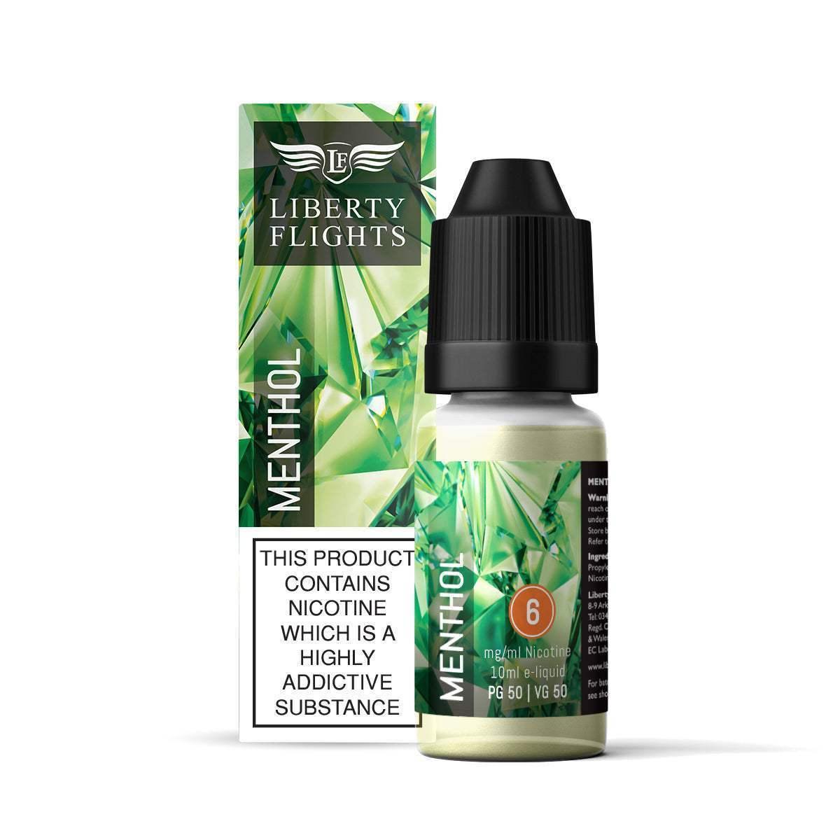 MENTHOL - 10ML E-LIQUID 50VG|50PG BY LIBERTY FLIGHTS - 0MG|3MG|6MG|12MG|18MG - 1X|5X|10X BOTTLES - VapePure