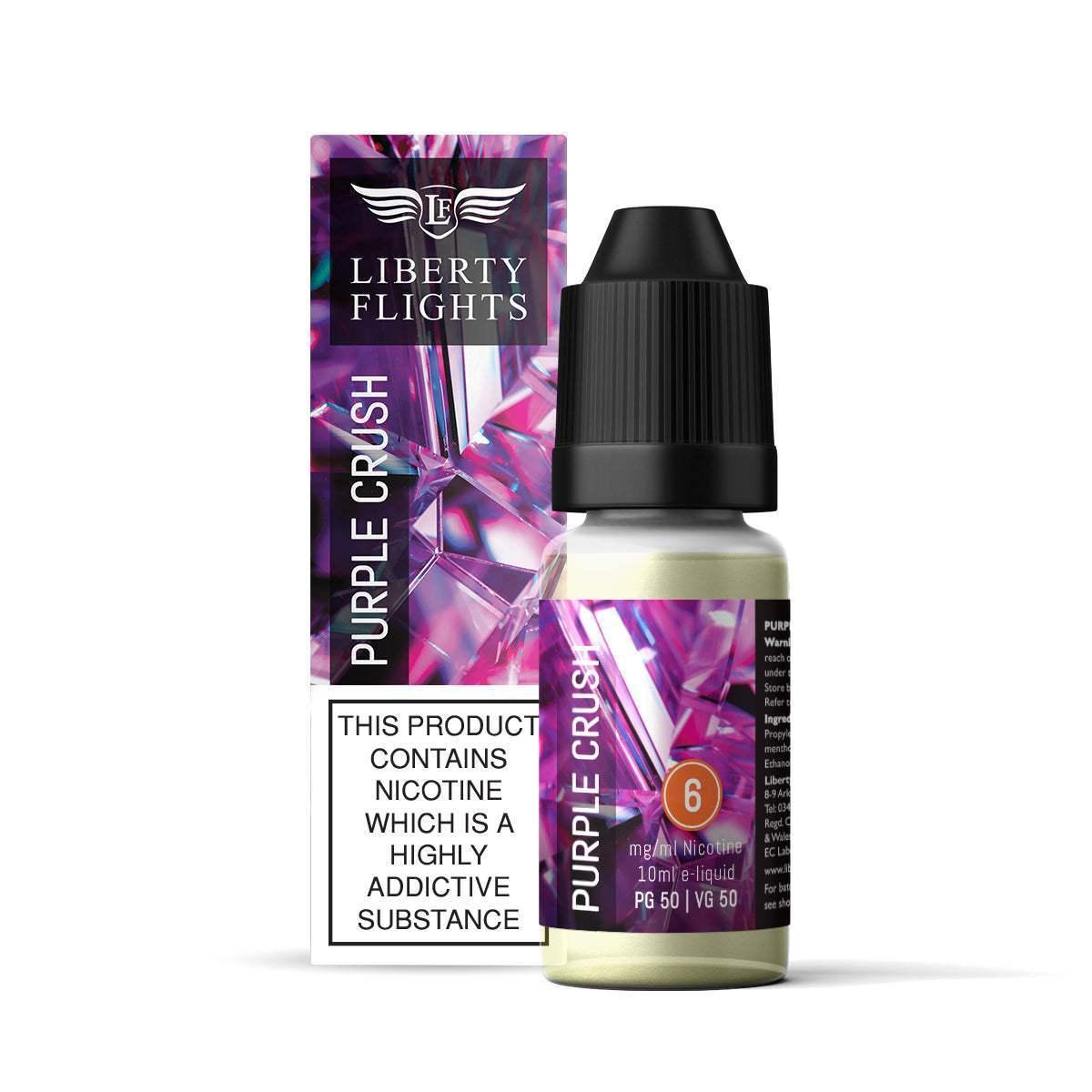 PURPLE CRUSH - 10ML E-LIQUID 50VG|50PG BY LIBERTY FLIGHTS - 0MG|3MG|6MG|12MG|18MG - 1X|5X|10X BOTTLES - VapePure