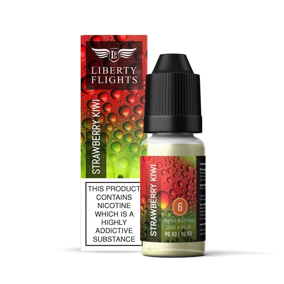 STRAWBERRY KIWI - 10ML E-LIQUID 50VG|50PG BY LIBERTY FLIGHTS - 0MG|3MG|6MG|12MG|18MG - 1X|5X|10X BOTTLES - VapePure