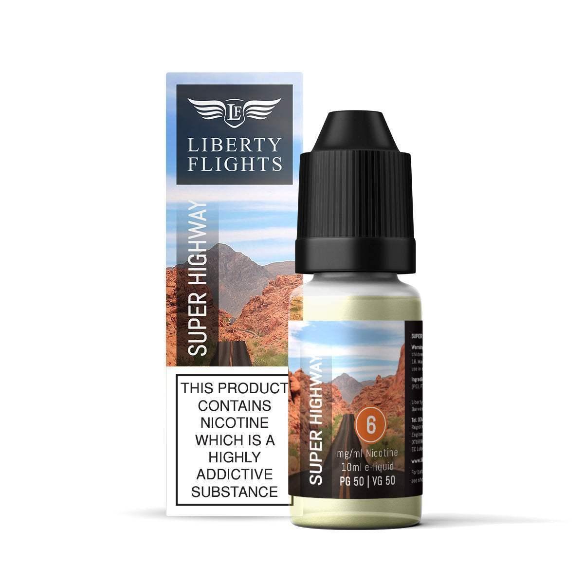 SUPER HIGHWAY - 10ML E-LIQUID 50VG|50PG BY LIBERTY FLIGHTS - 0MG|3MG|6MG|12MG|18MG - 1X|5X|10X BOTTLES - VapePure