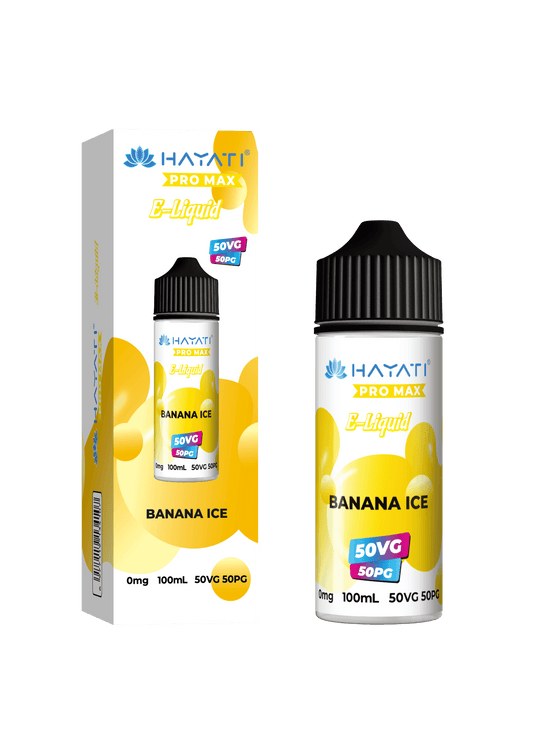 BANANA ICE - HAYATI PRO MAX 100ML SHORT FILL - 50/50PG/VG E-LIQUID - VapePure