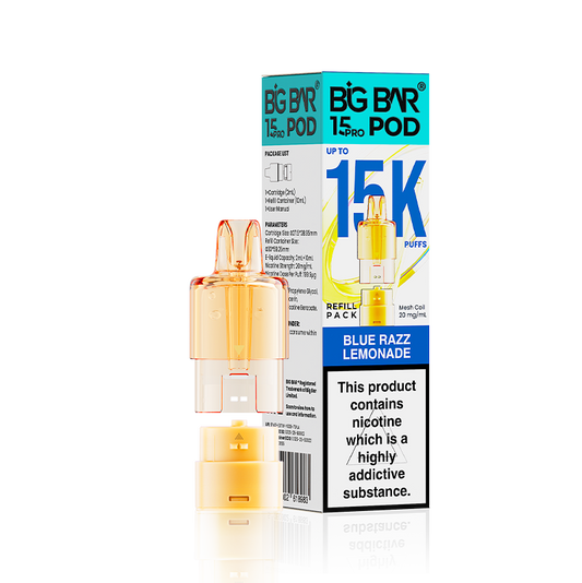 Blue Razz Lemonade Big Bar 15000 Pro Prefilled Replacement Pods